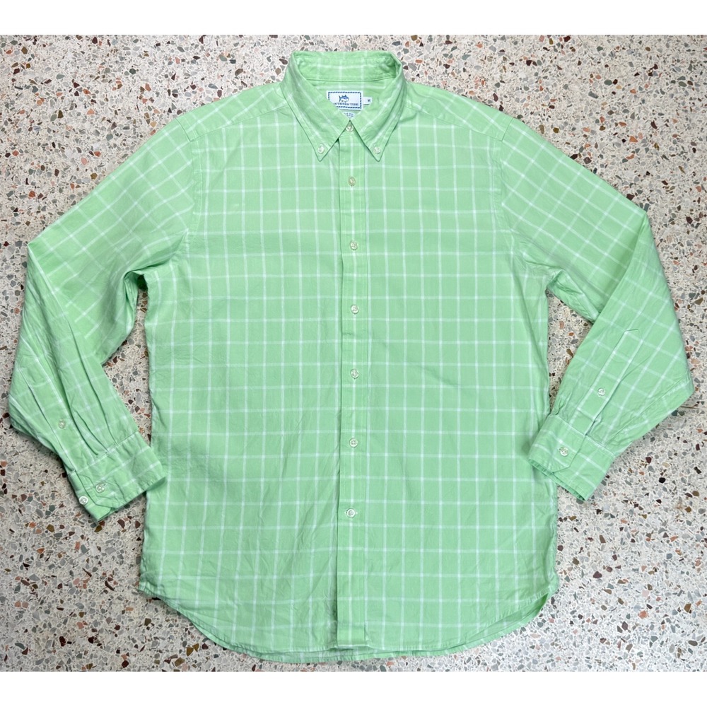 Southern Tide Classic Fit Men Check Pattern Button Down Long Sleeve Shirt Size M